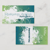 Vert grunge d'éclaboussure de carte de visite de (Devant / Derrière)