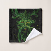 Vert Homme Fae Feuilles Noir (Gant de toilette)
