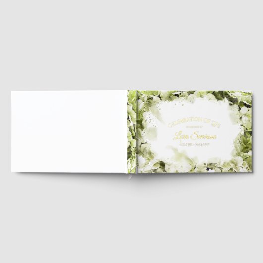 Vert Hydrangea Aquarelle Célébration de la vie (Complet)