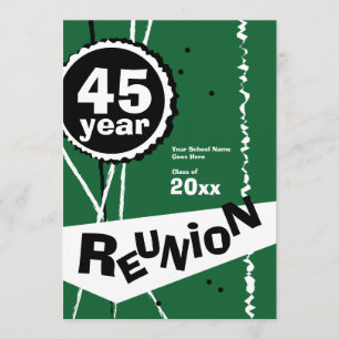 Vert invitation de la Réunion de classe de 45 ans