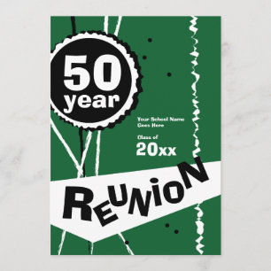 Vert invitation de la Réunion de classe de 50 ans