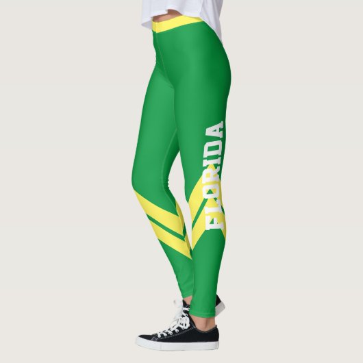 Vert Jaune & Blanc Moderne Leggings Chic (Gauche)