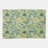 Vert Jaune Botanique Iris Motif Serviettes de cuis (Horizontal)