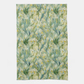 Vert Jaune Botanique Iris Motif Serviettes de cuis (Vertical)