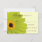 Vert Jaune élégant Faire-part de mariage Gerber (Devant)