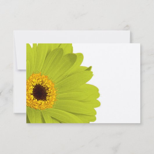 Vert Jaune élégant Faire-part de mariage Gerber (Dos)