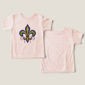 Vert jaune pourpre Mardi Gras fleur de lis (Design Recto & Verso)