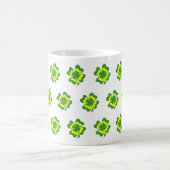 Vert Jaune Quatre Feuilles Clover Simple Mug café (Centre)