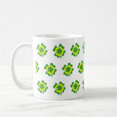 Vert Jaune Quatre Feuilles Clover Simple Mug café (Gauche)