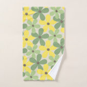 Vert jaune rétro Y2K les années 70 Fleur Motif (Serviette à main)