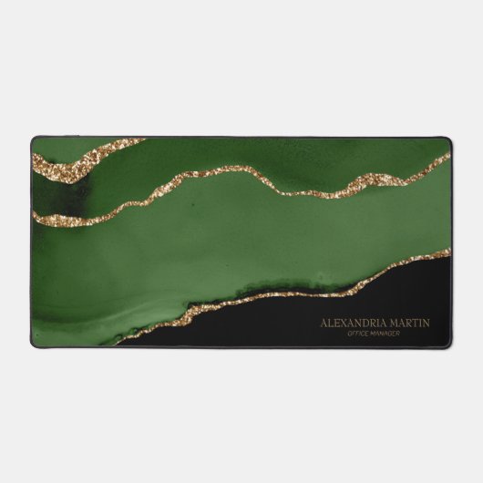 Vert Marbre noir Agate Or Nom Titre (Recto)