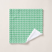 Vert marine et blanc Moderne Vagues Sharp (Gant de toilette)
