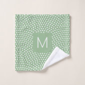 Vert Même Komon Monogrammé (Gant de toilette)