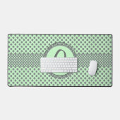 Vert menthe avec Pois gris-Monogramme STaylor (Clavier et souris)