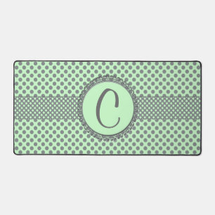 Vert menthe avec Pois gris-Monogramme STaylor