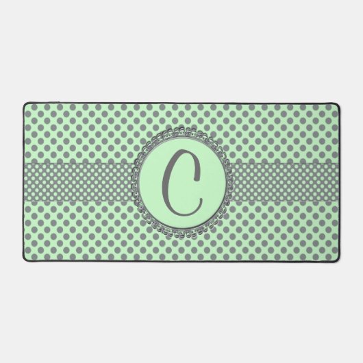 Vert menthe avec Pois gris-Monogramme STaylor (Recto)