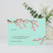 Vert menthe et fleurs de cerisier rose saumon RSVP (Debout devant)
