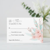 Vert menthe et floral rose sans RSVP de repas 2 (Debout devant)