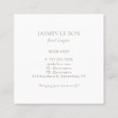 Vert menthe | Étiquette floral chic (Dos)