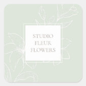 Vert menthe | Étiquette floral chic (Devant)