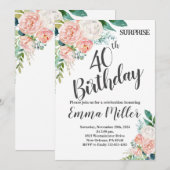 Vert Menthe & Invitation 40 ans Anniversaire de Pe (Devant / Derrière)