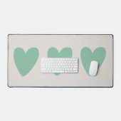 Vert menthe | Love Heart Desk Mat (Clavier et souris)