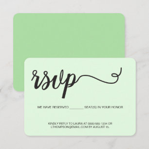 Vert menthe RSVP sans expédier Siège réservé
