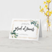 vert merci d'avoir reçu la carte d'honneur (Fleur jaune)