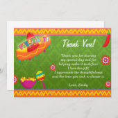 Vert mexicain de carte de remerciements de fiesta (Devant / Derrière)