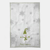 Vert mignon Snowman Serviette de cuisine de vacanc (Vertical)