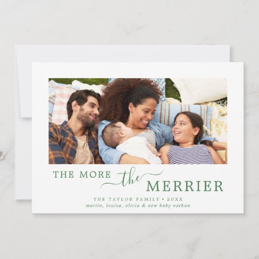 Vert minimal plus le Faire-part de naissance plus  (Devant)