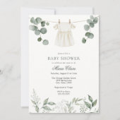 Vert minimaliste Baby Girl Douche Invitation (Devant)