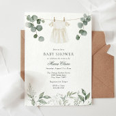 Vert minimaliste Baby Girl Douche Invitation