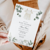 Vert minimaliste Baby Girl Douche Invitation