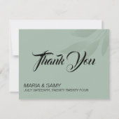 Vert minimaliste Merci bohème mariage (Devant)