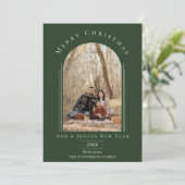 Vert moderne Arch Frame Carte photo de vacances (Debout devant)