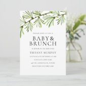 Vert moderne Baby shower neutre Brunch Invitation (Debout devant)