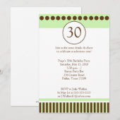 Vert moderne et Brown 5x7 Invitation d'anniversair (Devant / Derrière)