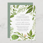 Vert moderne Été Printemps Invitation de mariage (Devant / Derrière)