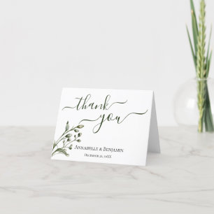 Vert moderne minimaliste + Merci Mariage blanc