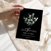 Vert moderne Noir Mariage Enregistrer La Carte Dat