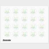 Vert monogramme antique chic étiquette mariage fav (Feuille)