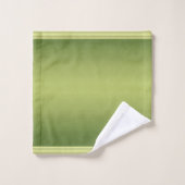 Vert mousse classique avec serviette frise (Gant de toilette)