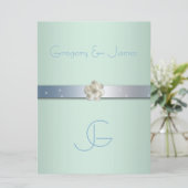 Vert mousse et argent, invitation de mariage gay (Debout devant)