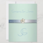 Vert mousse et argent, invitation de mariage gay (Devant)