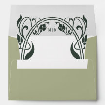 Vert mousse et mariage élégant Art Nouveau de saug