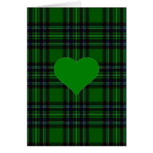 Vert N' Plaque de tartan noir - accent de coeur ve