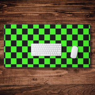 Vert néon et damier à carreaux vintage