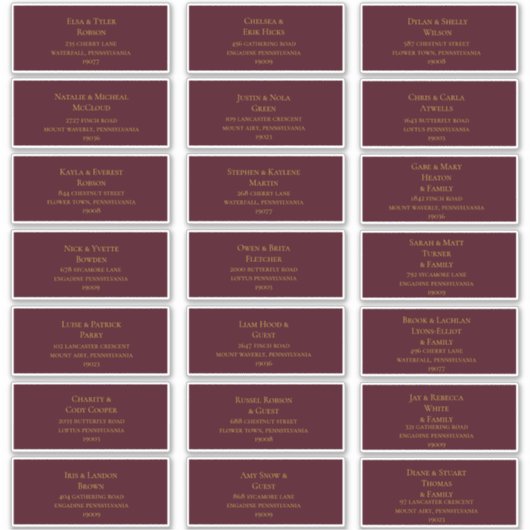 Vert Noël simple | Étiquettes de adresse rouges (Devant)