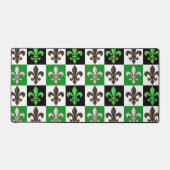 Vert Noir Blanc À damiers Fleur de lis Design (Recto)